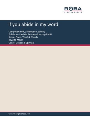 cover image of If you abide in my word
